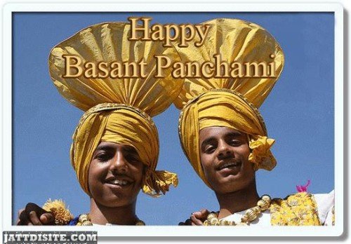 Happy Basant Panchami Two Punjabi Boys Graphic