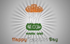 Happy Republic Day Emblem Of India Graphic